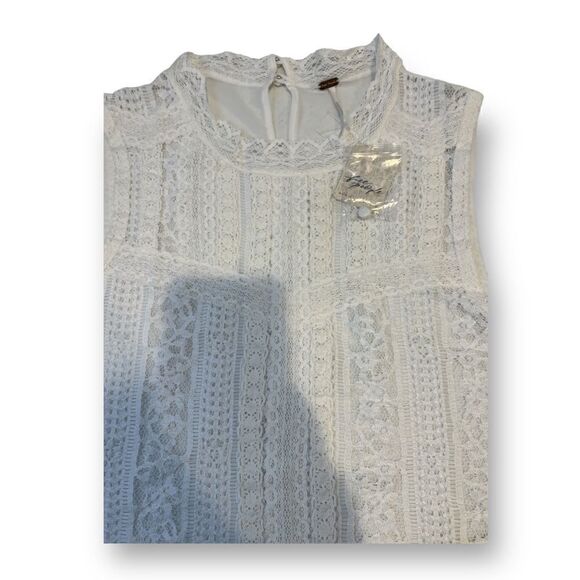 Free People White Tea Party Sheer Top Size Large - Picture 4 of 8